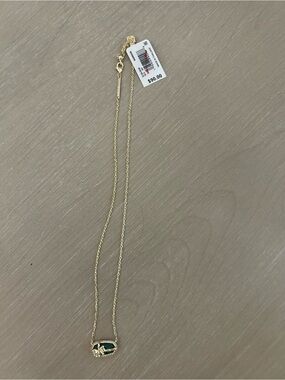Kendra Scott Gold And Green Bow Elisa Necklace